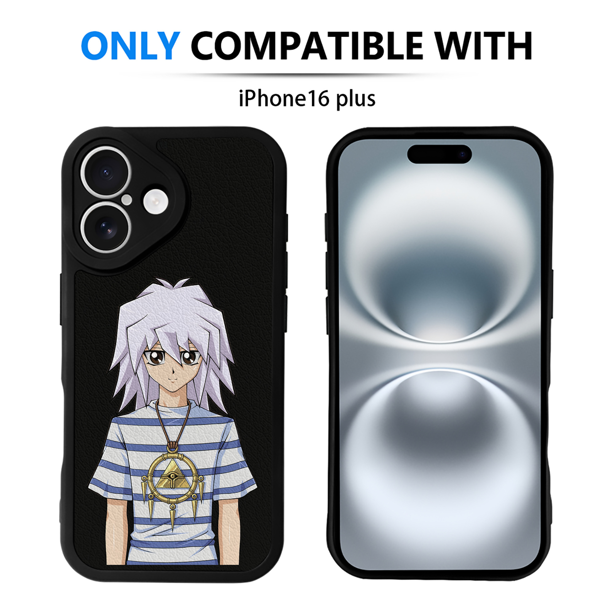 （画像用） 遊☆戯☆王 Yu-Gi-Oh! 【iPhone 16シリーズ対応】シリコンスマホケース（レザー調） 材質：シリコン